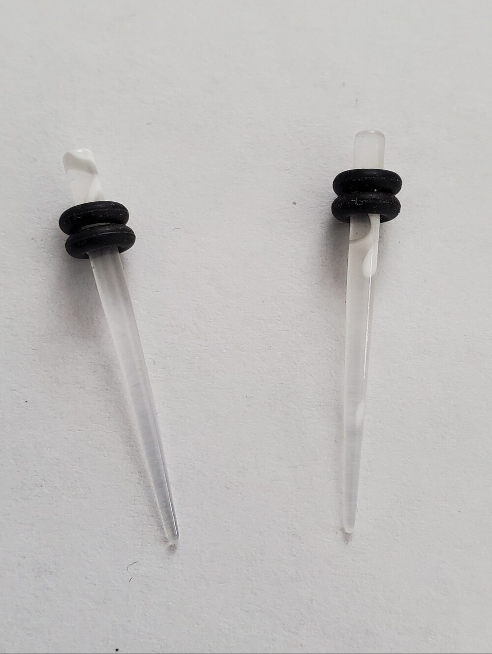 White clear UV acrylic marble tapers